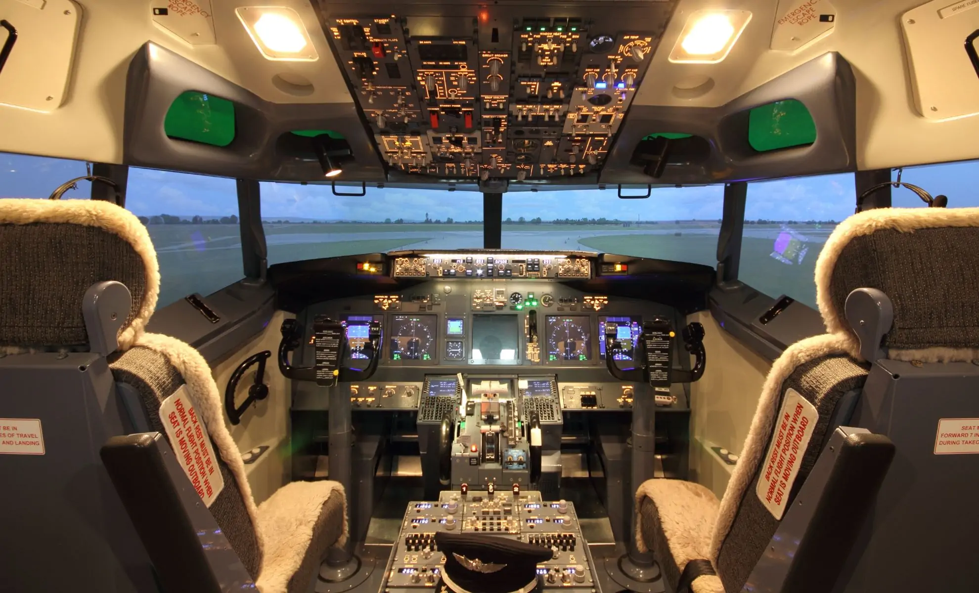 Intérieur du cockpit d'un Boeing